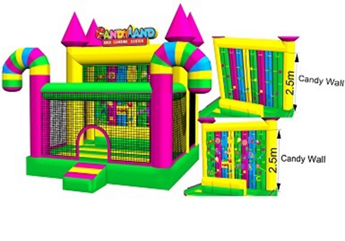 Kids jumper colorful inflatable candy climbing wall